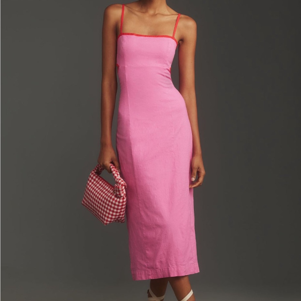NWT Maeve The Dafni Cutout Linen Midi Dress